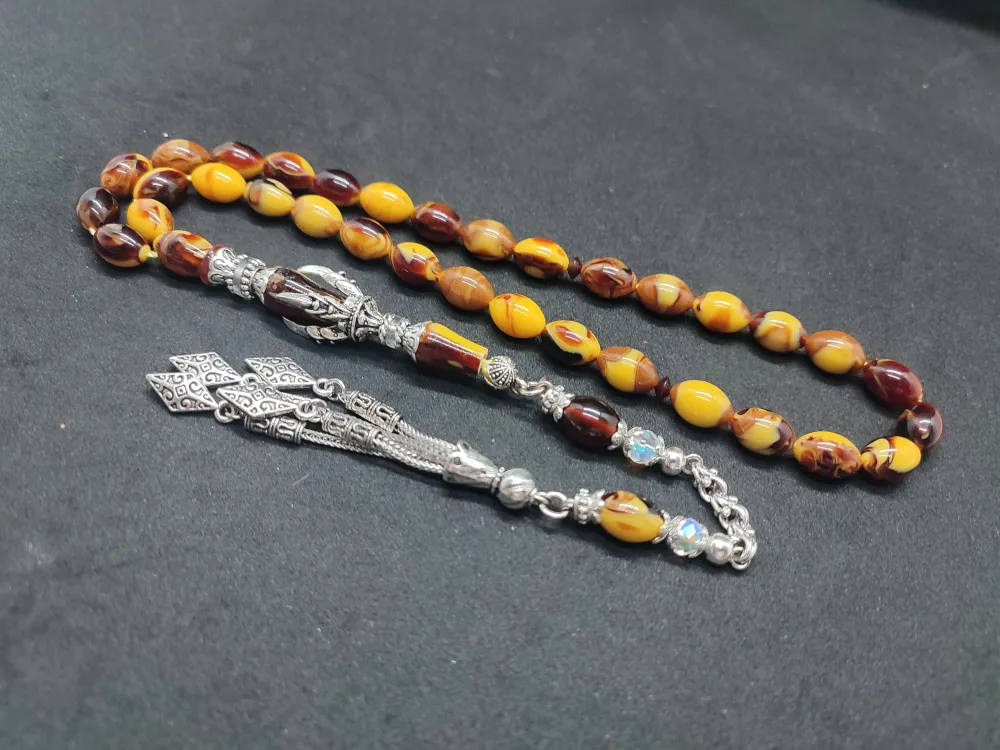 Zeyn Usta Eseri̇ Gümüş Nakkaş İmame Pençe Model Sıkma Kehri̇bar küçük resim 3