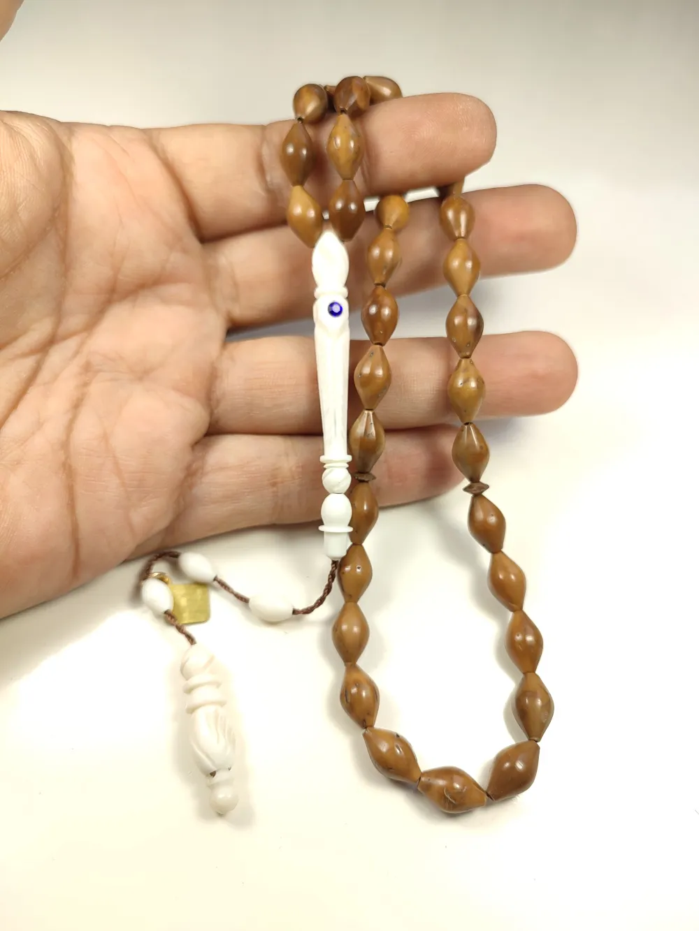 İskeçeli̇ Cemi̇l Usta İmzalı Swarovski̇ Taşlı Deve Kemi̇ği̇ Kombi̇nli̇ Ham Kuka küçük resim 4