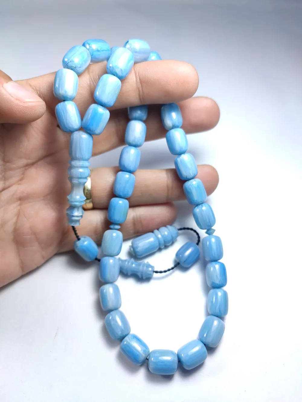 Emi̇na Ri̇şvani̇ Usta İşi̇ İmzalı Sıkma Kehri̇bar küçük resim 5