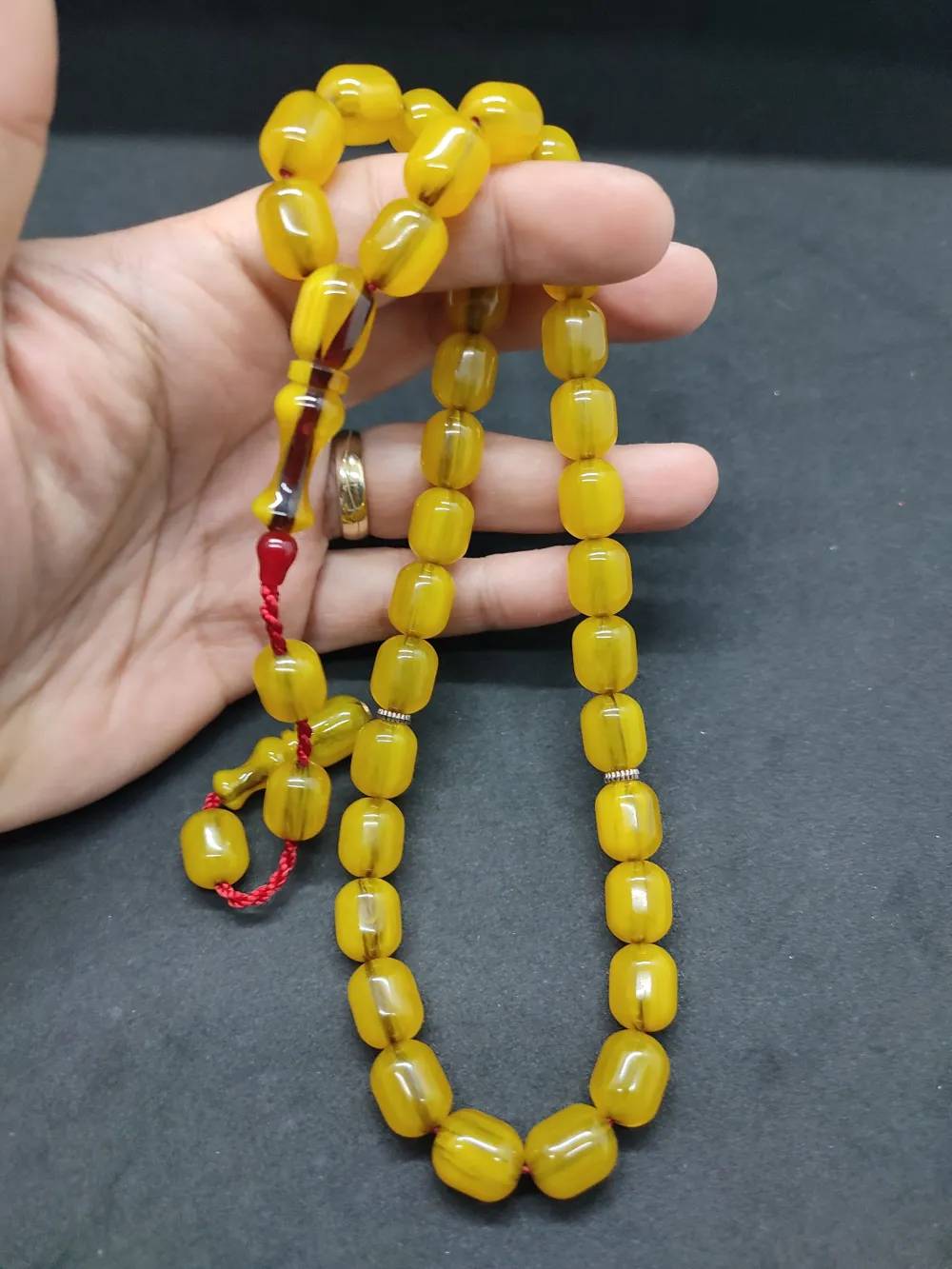 Zeyzun Usta Eseri̇ (İmza Çi̇vi̇ Ara Pulları Gümüş) Sıkma Kehri̇bar küçük resim 4