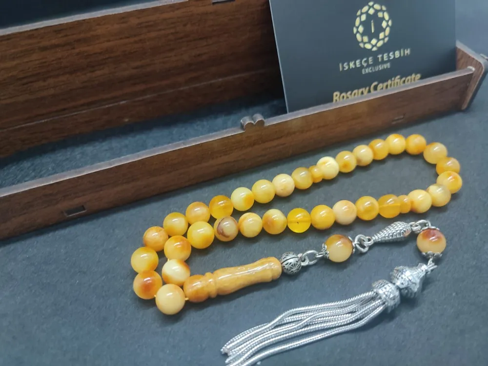 Gümüş Püsküllü İskeçeli̇ Cemi̇l Usta Eseri̇ 13.60 Gr. Li̇tfanya Kaya Damla Kehri̇bar küçük resim 2