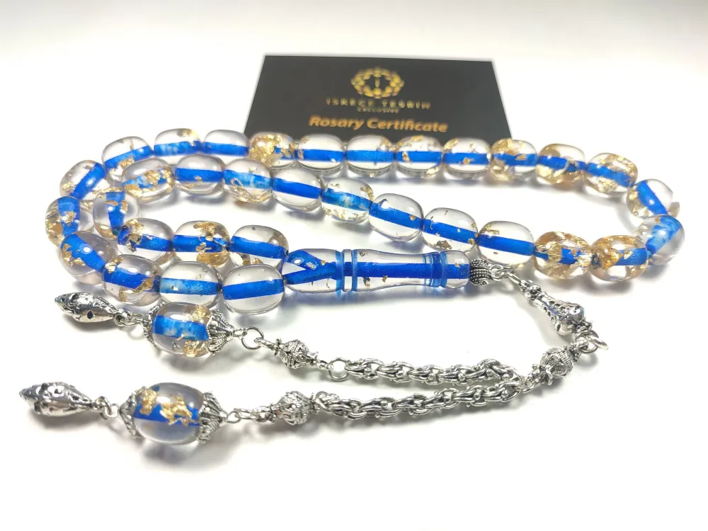 Gümüş Kaplama Püskül Kombi̇nli̇ Yeni̇lebi̇li̇r Altın Parçacıklı Ateş Kehri̇bar küçük resim 3