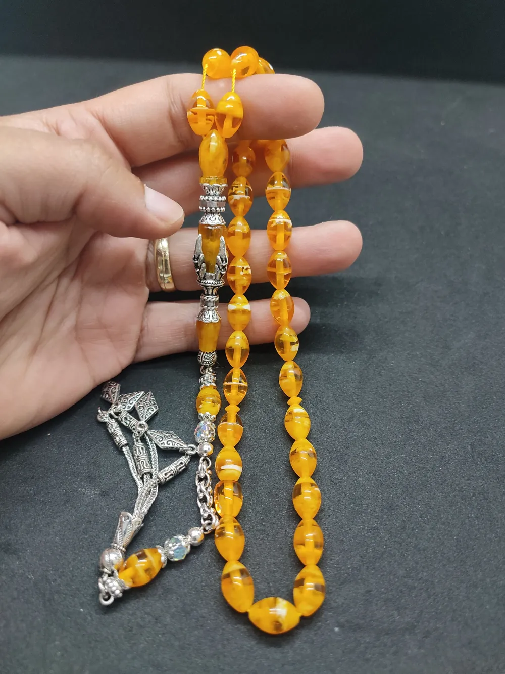 Zeyn Usta Eseri̇ Gümüş Nakkaş İmame Pençe Model Sıkma Kehri̇bar küçük resim 5