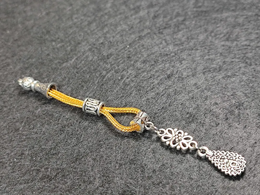 Usta İşçi̇li̇kli̇ Gümüş Kaplama Tesbi̇h Püskülü küçük resim 2