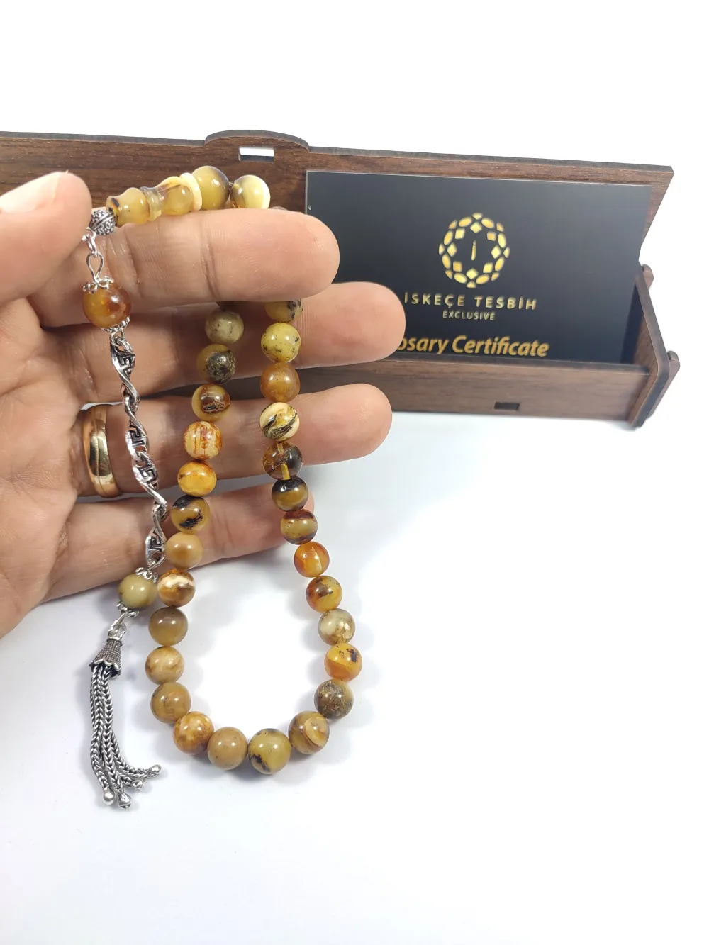 Gümüş Püsküllü İskeçeli̇ Cemi̇l Usta Eseri̇ 11.05 Gr. Toprak Fosi̇lli̇  Kaya Damla küçük resim 5