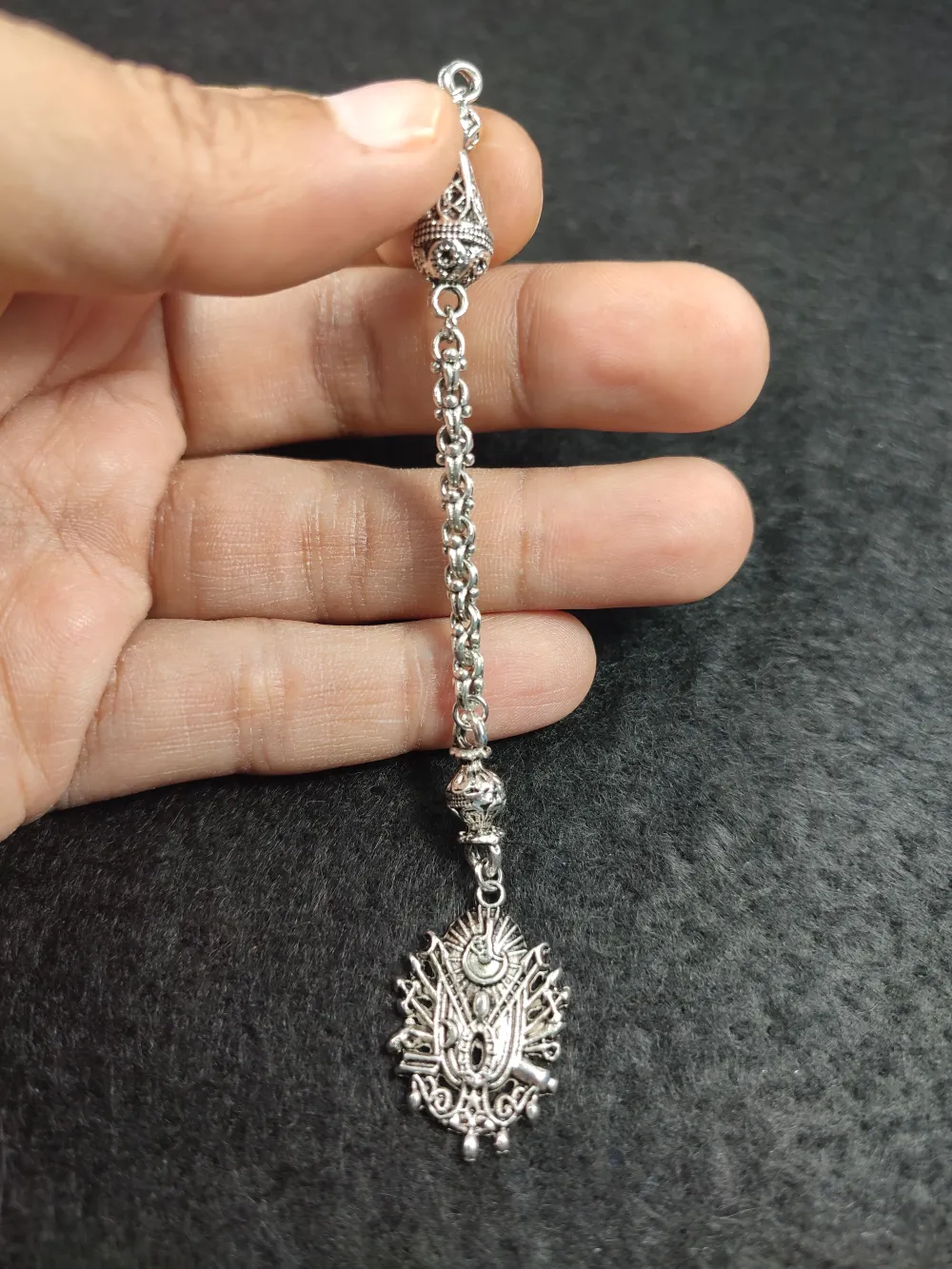 Usta İşçi̇li̇kli̇ 0.5 Mi̇kron 925 Ayar Gümüş Kaplama Tesbi̇h Püskülü küçük resim 3