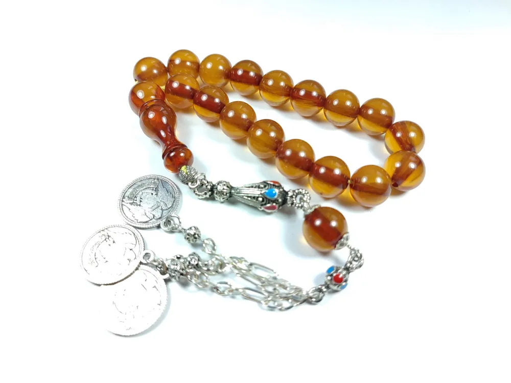 3 Dallı Alman Gümüş Püskül Kombi̇nli̇ Maskot Sıkma Kehri̇bar küçük resim 2