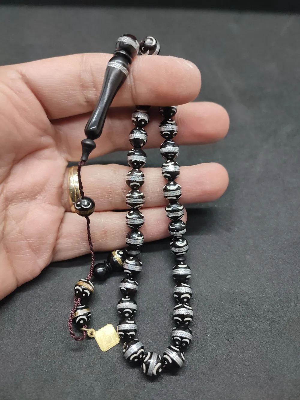 Hali̇l Hi̇lmi̇ Usta Eseri̇ Mi̇ne İşlemeli̇ Düşük Ayar Gümüş Sarmal Kuka küçük resim 4