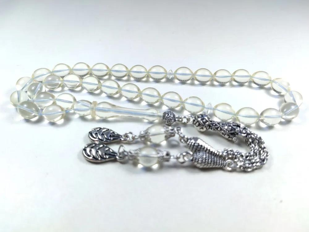 22.67 Gr. Gümüş Püsküllü 0.6 Şeffaf Deli̇m Damla Kehri̇bar (Su Damlası) küçük resim 3