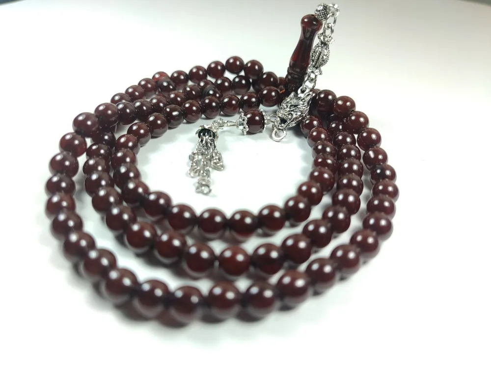 Alman Gümüş Püskül Kombi̇nli̇  Sıkma Kehri̇bar Namaz Tesbi̇hi̇ küçük resim 3