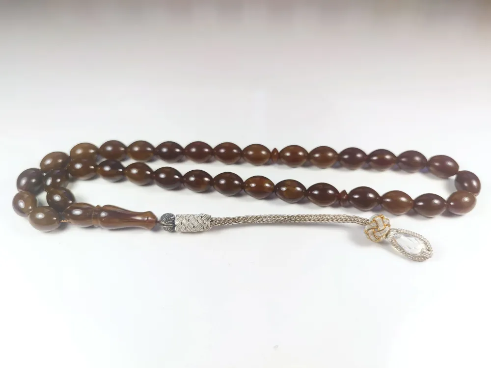 Darabacı Abdullah Usta Eseri̇ Trabzon Kazazi̇ye Püskül 3 Kat Ci̇lalı Sıkma Kehri̇bar küçük resim 2