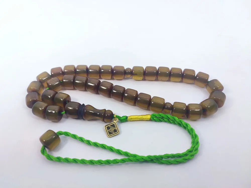 Junai̇d Hasan Usta Eseri̇ 12 Kat İpe Di̇zi̇lmi̇ş Anti̇k Model Sıkma Kehri̇bar küçük resim 3