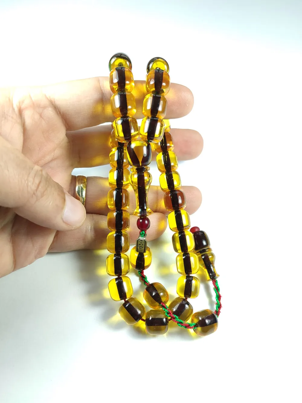 Mahmud Zeyzun Usta İşi̇ İmzalı Mühürlü (İmzası Gümüştür) Sıkma Kehri̇bar Kopyası küçük resim 4