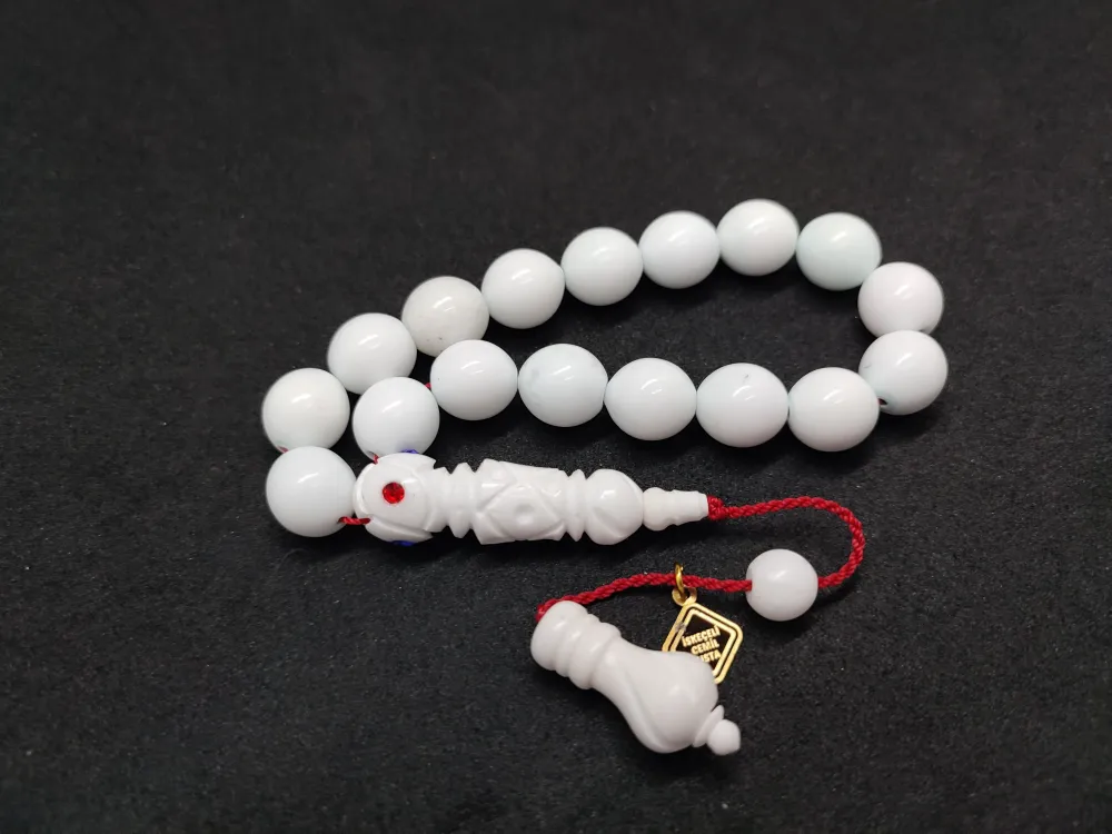 İskeçeli̇ Cemi̇l Usta Eseri̇ Turkuaz Ci̇lalı İmame Hi̇tame Kalem Oyma Deve Kemi̇ği̇