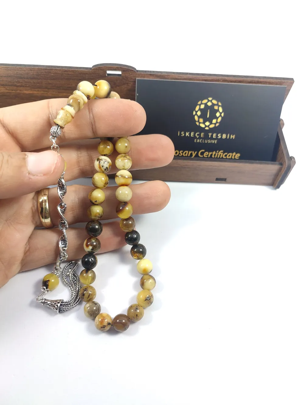 Gümüş Püsküllü İskeçeli̇ Cemi̇l Usta Eseri̇ 11.05 Gr. Toprak Fosi̇lli̇  Kaya Damla küçük resim 5