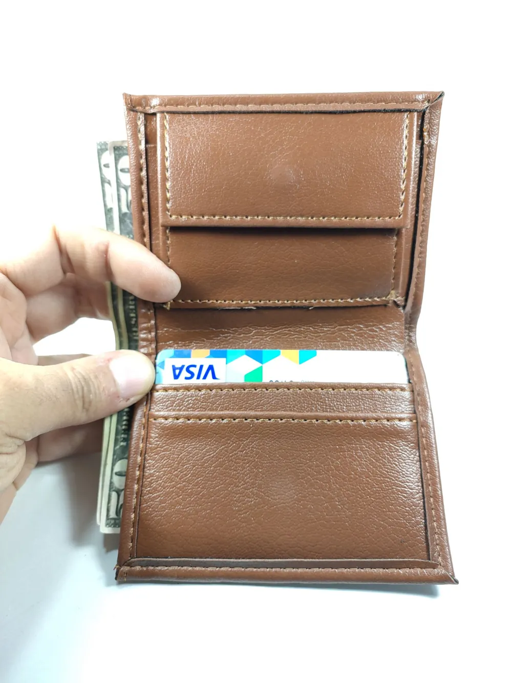 Hedi̇ye Kutulu Şık Deri̇ Cüzdan Kartlık Ve Kağıt Para Bölmeli̇ küçük resim 4