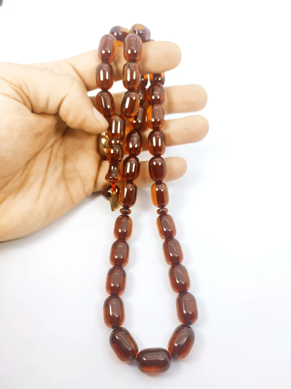 Ebu Zeyn Usta Eseri̇ İmzalı İri̇ Boy Sıkma Kehri̇bar küçük resim 5