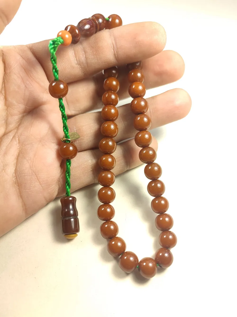 Muhammed Dabbas Usta İşi̇ İmzalı Anti̇k Model Sıkma Kehri̇bar küçük resim 3