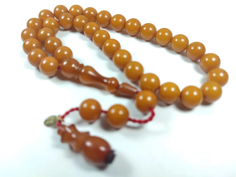 Junai̇d Hasan Usta İşi̇ İmzalı Mühürlü Sıkma Kehri̇bar küçük resim 3