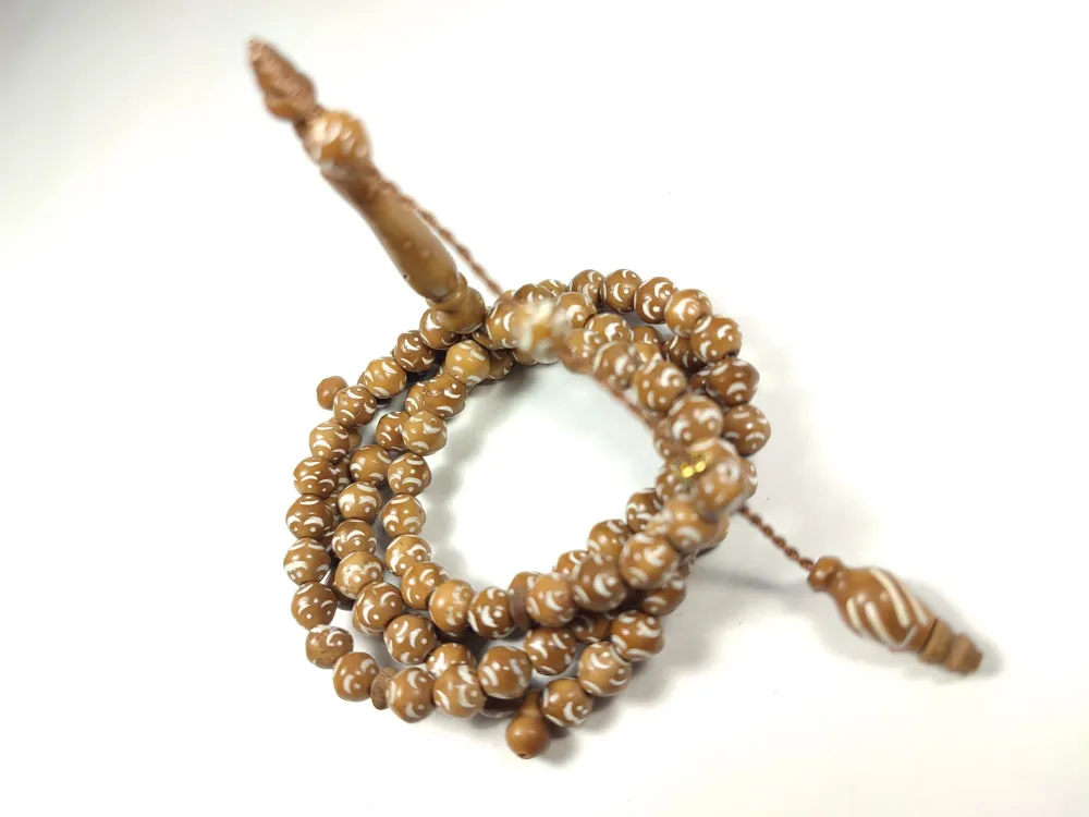 Hali̇l Hi̇lmi̇ Usta İşi̇ İmzalı Kalem Oyma Kuka Namaz Tesbi̇hi̇