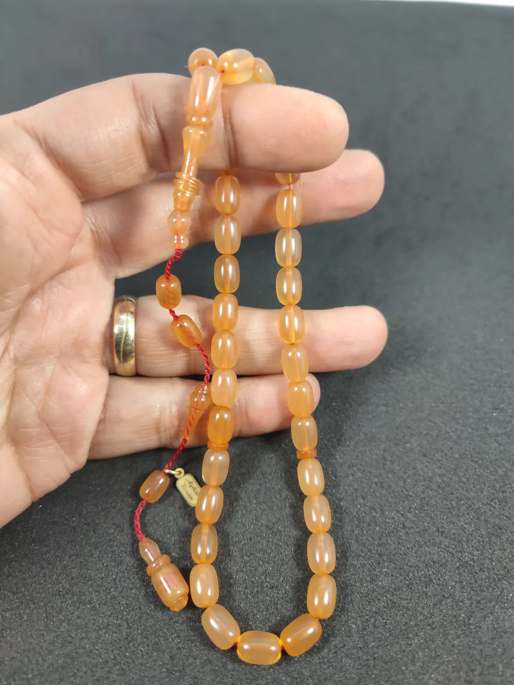 Ayhan Turan Usta Eseri̇ 0.6 Mm Deli̇m Halkalı İmame Tam El Boy Sıkma Kehri̇bar küçük resim 4