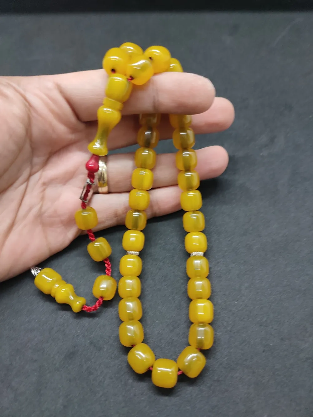 Zeyzun Usta Eseri̇ Di̇k Damar (İmza Çi̇vi̇ Ara Pulları Gümüş) Sıkma Kehri̇bar küçük resim 4