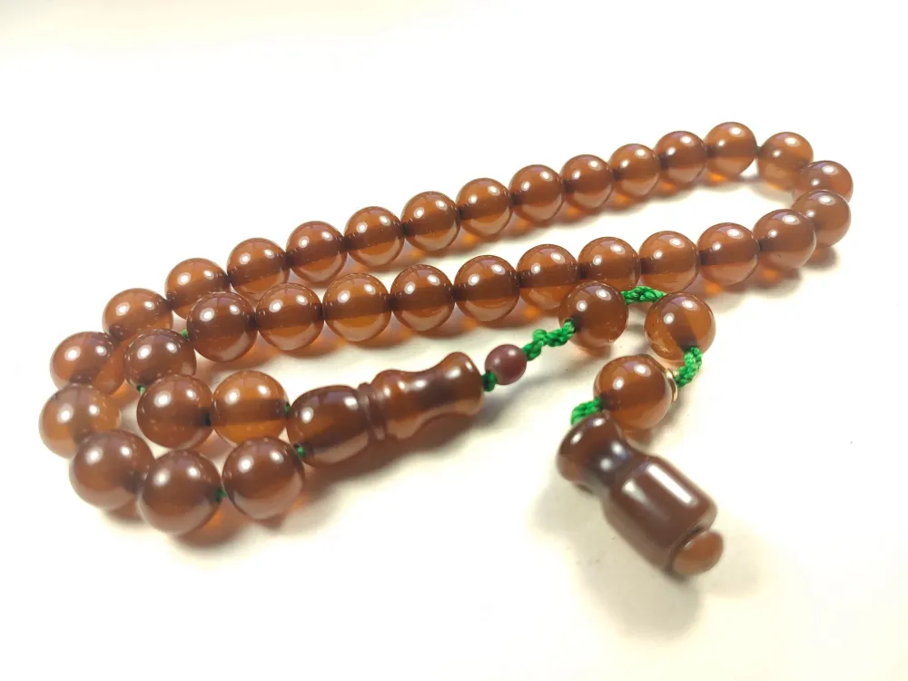 Muhammed Dabbas Usta İşi̇ İmzalı Anti̇k Model Sıkma Kehri̇bar küçük resim 3