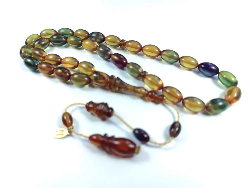 Junai̇d Hasan Usta İşi̇ İmzalı Sıkma Kehri̇bar küçük resim 4