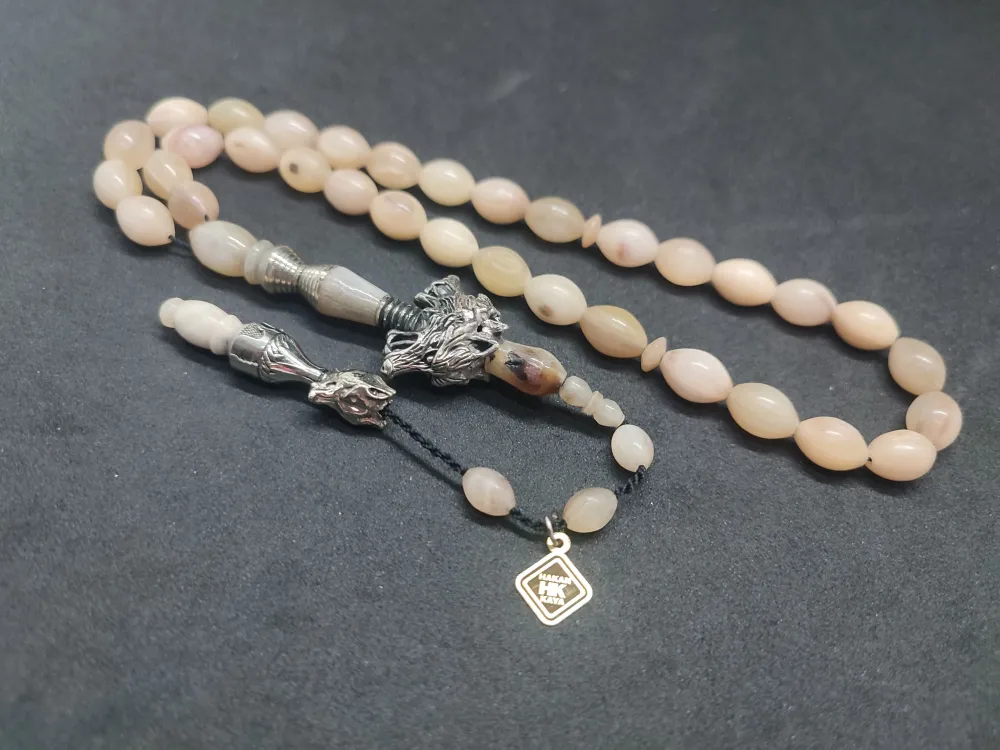 Hakan Kaya Usta  El İşçi̇li̇kli̇ Ağır Gümüş Nakkaşlı İri̇ Boy Naturel Koç Boynuzu küçük resim 2