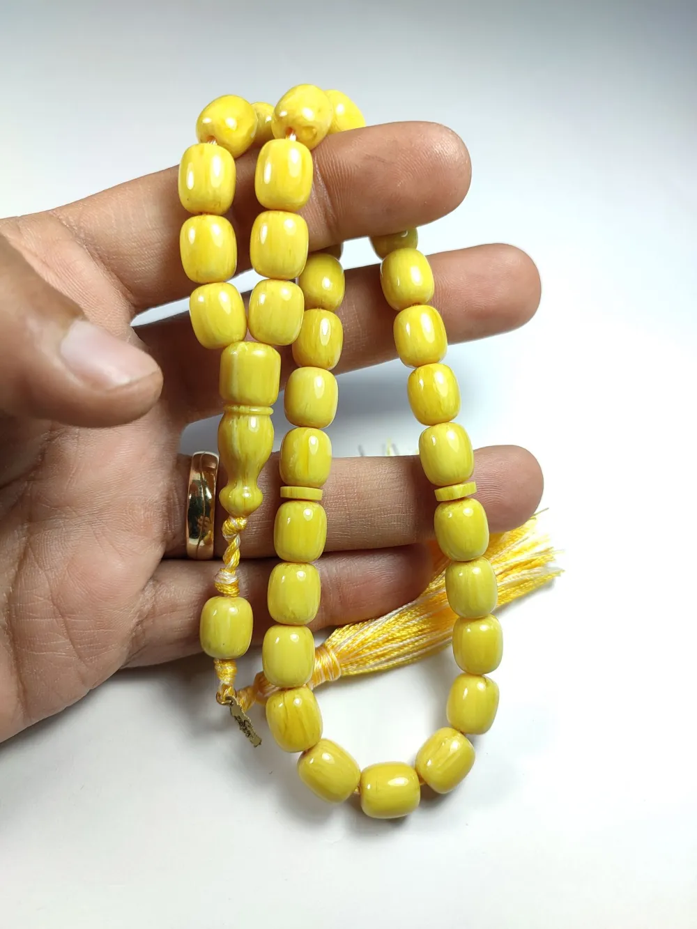 Ebu Zeyn Usta İşi̇ İmzalı Mühürlü Sıkma Kehri̇bar küçük resim 5