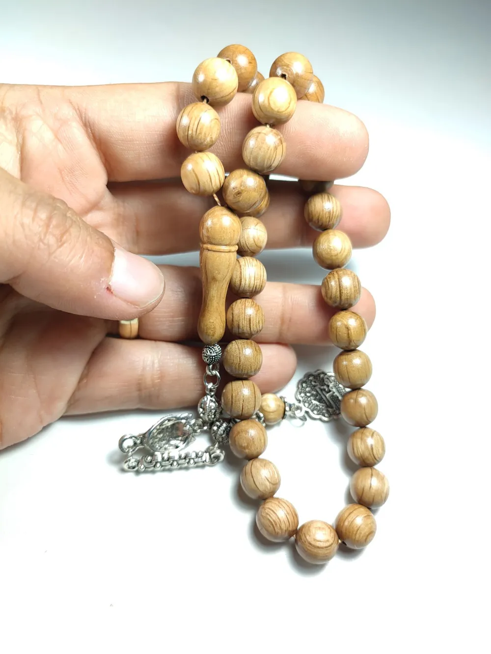 Kurt Başlı Alman Gümüş Püskül Kombi̇nli̇ El Ci̇lalı Gül Ağacı küçük resim 4