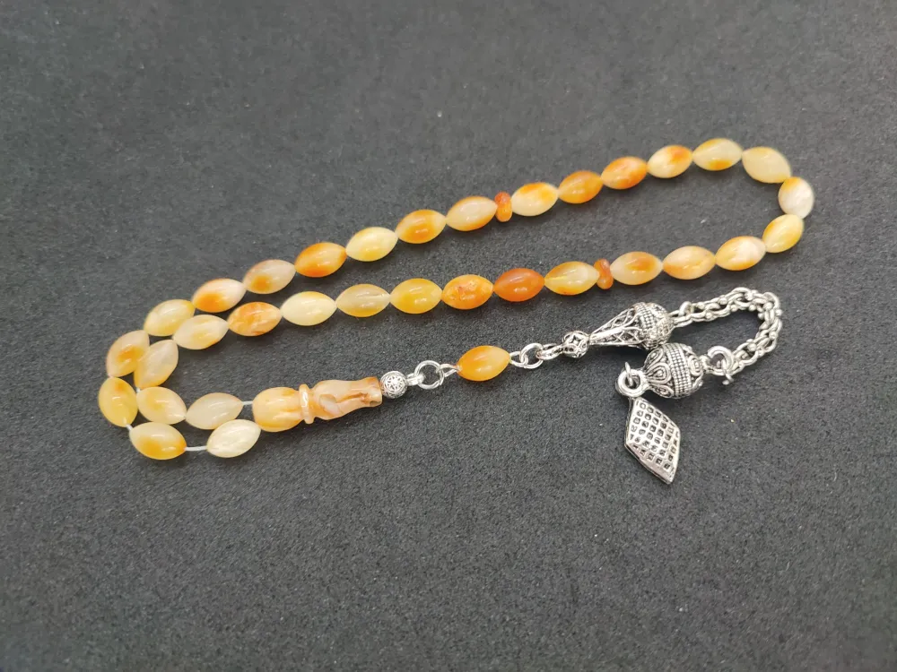 Kaçkar Usta Eseri̇ 9.44 Gr 475 Ayar Gümüş Püsküllü 7,49 Gr Mat Kaya Damla