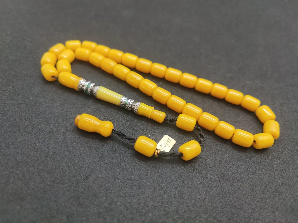 Zeyn Usta Eseri̇ Gümüş Nakkaş El Boy Sıkma Kehri̇bar küçük resim 2