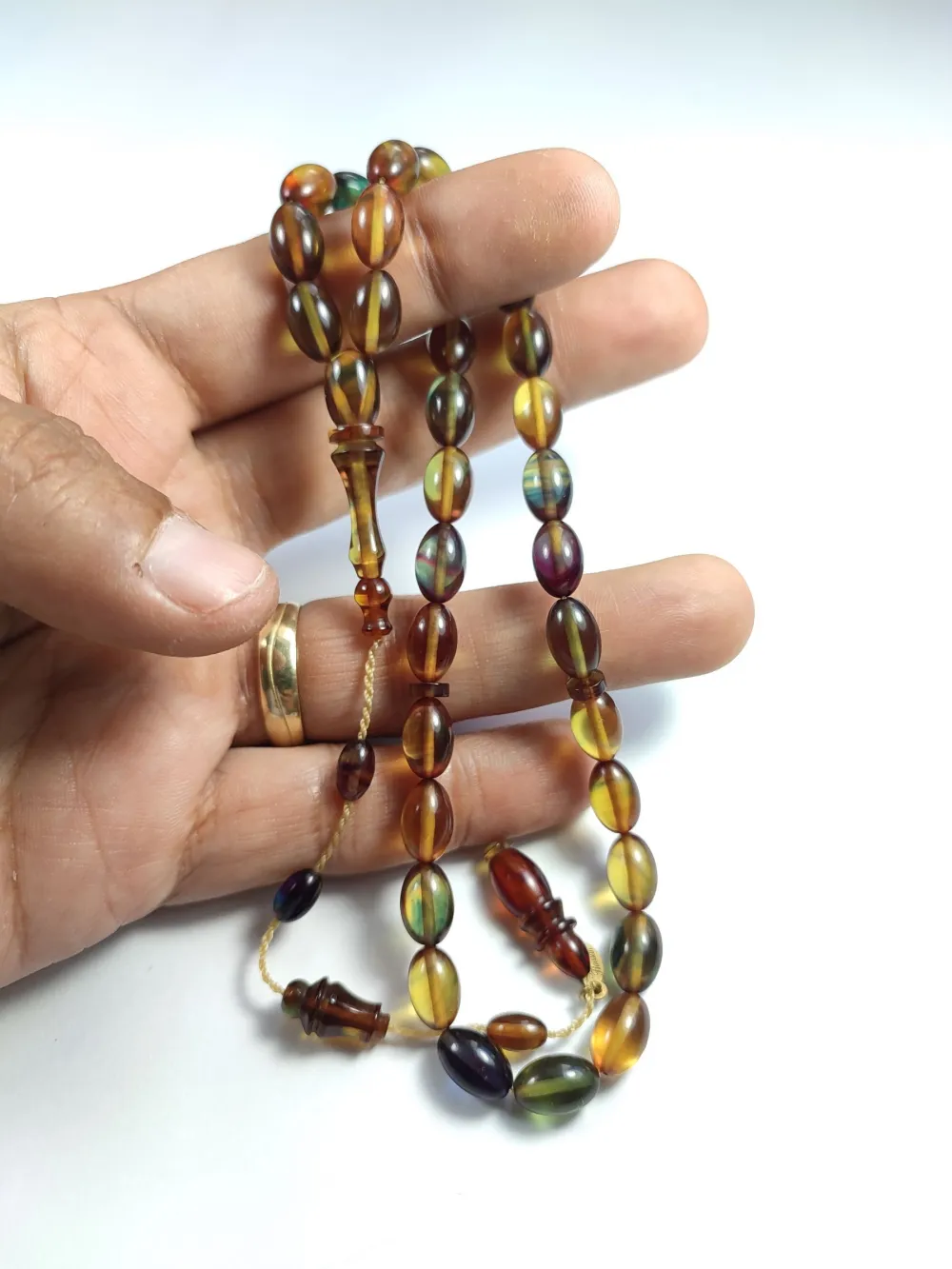 Junai̇d Hasan Usta İşi̇ İmzalı Sıkma Kehri̇bar küçük resim 5