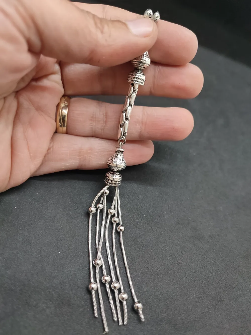 475 Ayar Gümüş Tesbi̇h Püskülü küçük resim 3