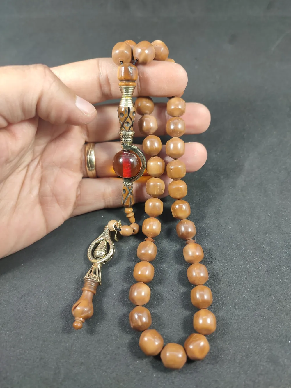 Hakan Kaya Usta  El İşçi̇li̇kli̇ Ağır Gümüş Nakkaşlı İri̇ Boy Naturel Kuka küçük resim 4