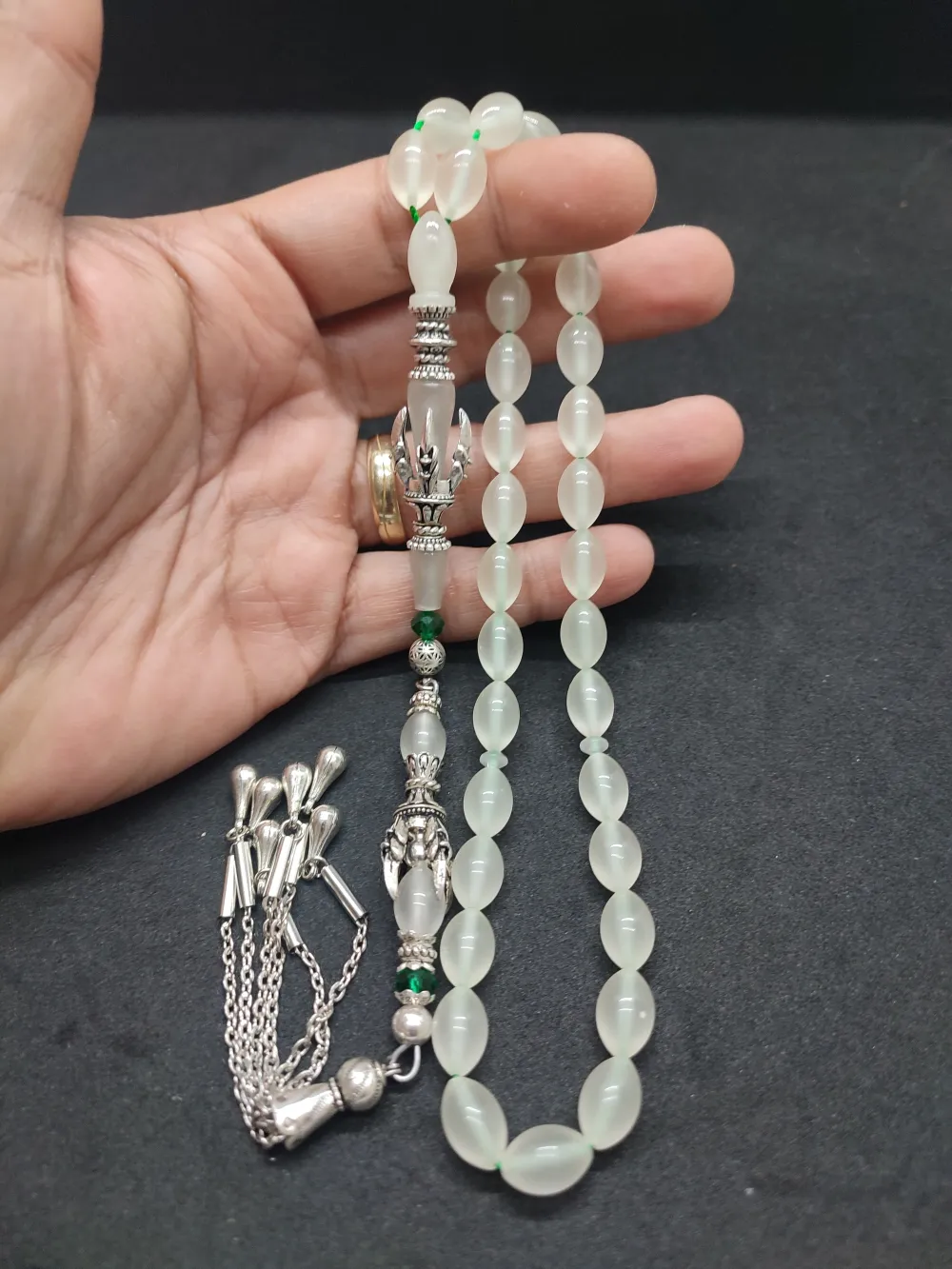 Zeyn Usta Eseri̇ Gümüş Nakkaş İmame Pençe Model Senteti̇k Opal küçük resim 5