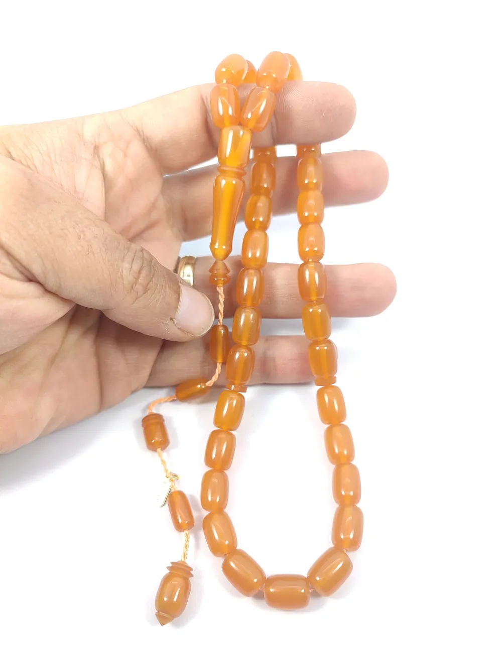 Hayyani̇ Usta İşi̇ İmzalı Rengi̇n Zi̇rvesi̇ Sıkma Kehri̇bar küçük resim 5