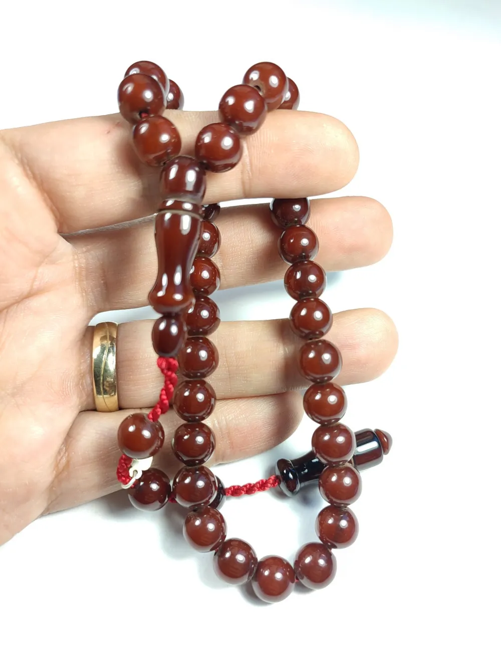 Dabbas Usta İşi̇ İmzalı (İmzası Gümüştür) Sıkma Kehri̇bar küçük resim 4