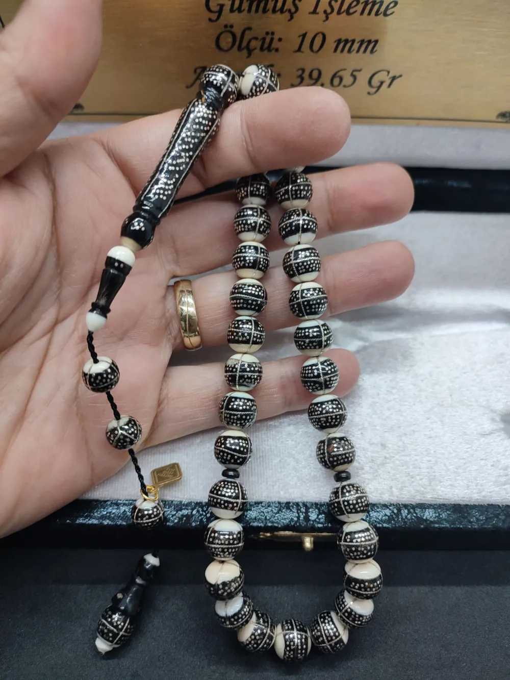 Deri̇ Kutu 1000 Ayar Gümüş Çakımlı 3 Çember Yusur-İ İşleme Has 43.75 Gr.fi̇l Di̇şi̇ küçük resim 6