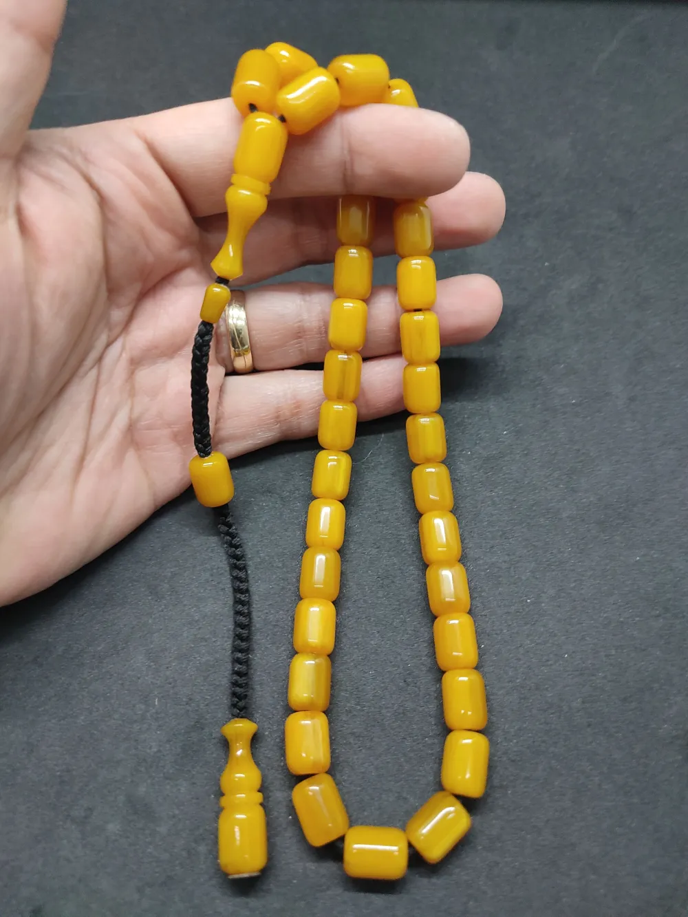 İsa Balkaya Usta Eseri̇  Eski̇ Usul Kat Kat İpe Di̇zi̇li̇ Eski̇ Sıkma Kehri̇bar küçük resim 4