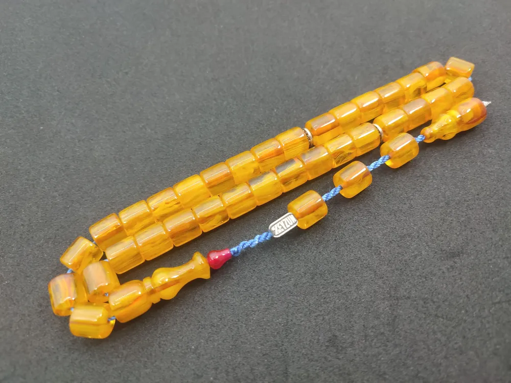 Zeyzun Usta Eseri̇ Di̇k Damar (İmza Çi̇vi̇ Ara Pulları Gümüş) Sıkma Kehri̇bar küçük resim 3