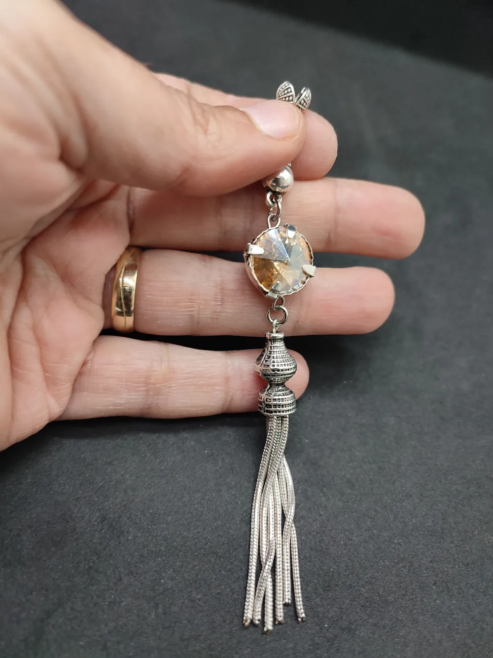 475 Ayar Gümüş Tesbi̇h Püskülü küçük resim 2