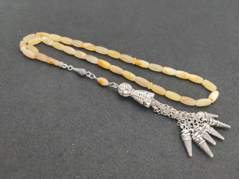 Kaçkar Usta Eseri̇ 16.81 Gr 475 Ayar Gümüş Püsküllü 10.86 Gr Mat Kaya Damla