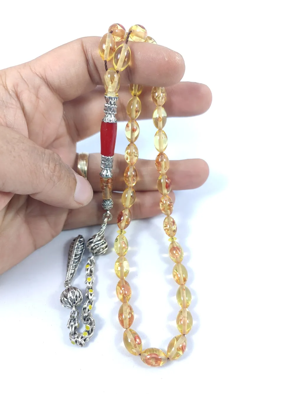 Şevket Alkan Usta Eseri̇ Gümüş Nakkaş İşlemeli̇ Ateş-İ Kehri̇bar küçük resim 5