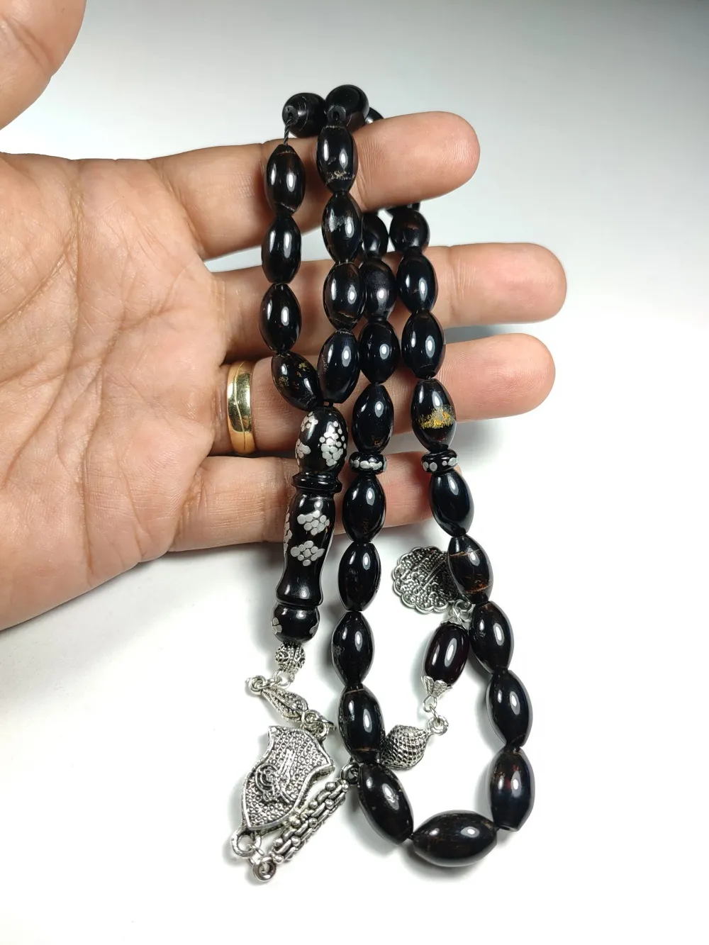 Kurt Başlı Alman Gümüş Püskül İmame Gümüş Yusur (Deni̇z Mercanı) küçük resim 5