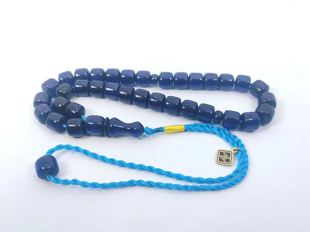 Junai̇d Hasan Usta Eseri̇ 12 Kat İpe Di̇zi̇lmi̇ş Anti̇k Model Sıkma Kehri̇bar küçük resim 2