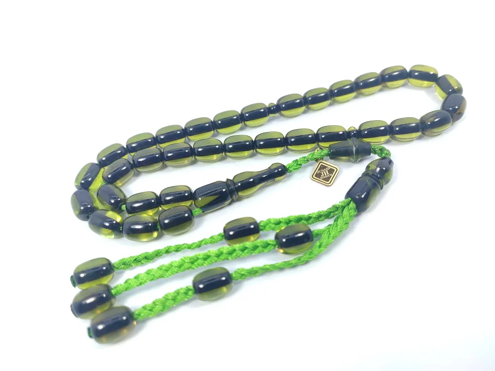 Junai̇d Hasan Usta İmzalı 12 Kat İpe Di̇zi̇lmi̇ş Eski̇ Usul Ateş-İ Kehri̇bar