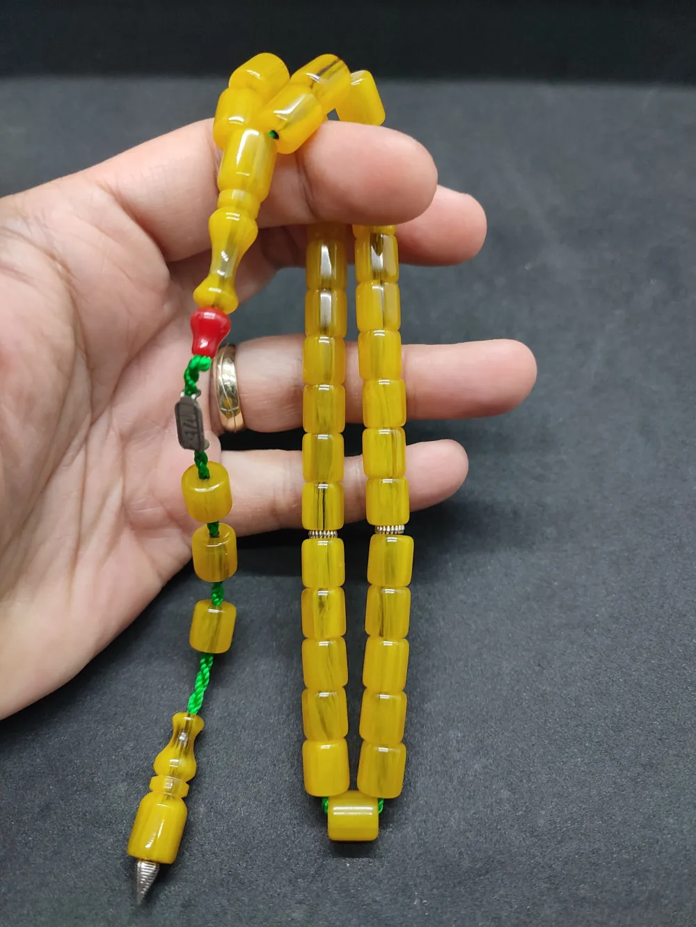 Zeyzun Usta Eseri̇ (İmza Çi̇vi̇ Ara Pulları Gümüş) Sıkma Kehri̇bar küçük resim 2