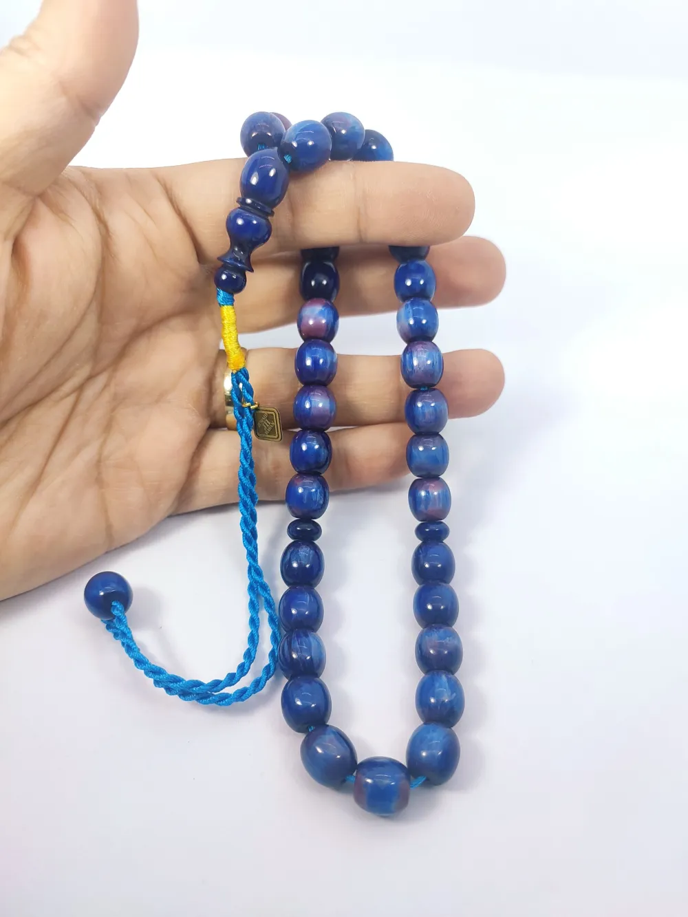 Junai̇d Hasan Usta Eseri̇ 12 Kat İpe Di̇zi̇lmi̇ş Anti̇k Model Sıkma Kehri̇bar küçük resim 4